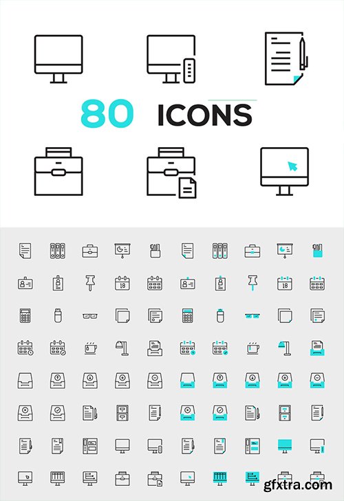 80 Line Vector Icons