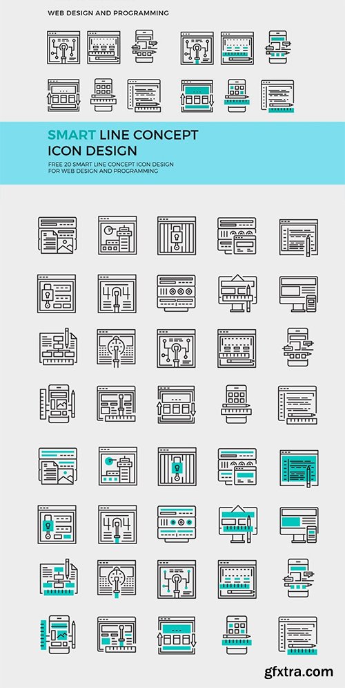 Smart Line Concept Icon Design of Web Design and Development