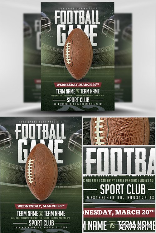 American Football Game Flyer Template