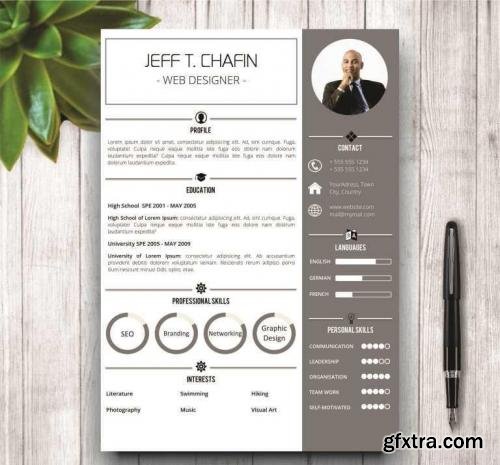 CreativeMarket Simple Resume Template in MS Word 561406