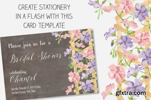 CreativeMarket Watercolor clip art bundle: Clematis 558387