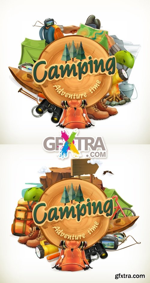 Camping Banners Vector