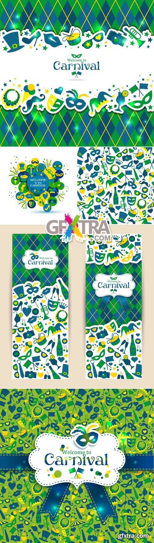 Brazil Carnival Backgrounds Vector