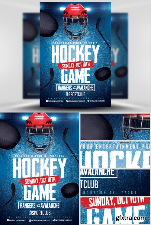 Ice Hockey Flyer Template 2