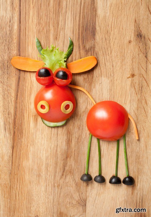 FUNNY ANIMALS OF FRUITS & VEGETABLES 15x JPEG