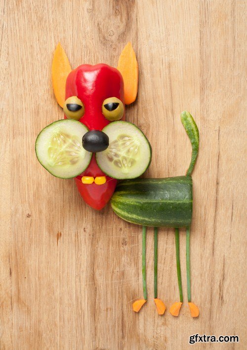 FUNNY ANIMALS OF FRUITS & VEGETABLES 15x JPEG