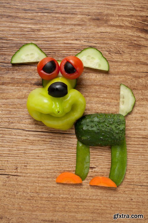 FUNNY ANIMALS OF FRUITS & VEGETABLES 15x JPEG