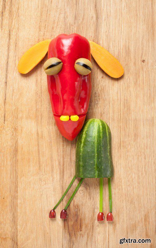 FUNNY ANIMALS OF FRUITS & VEGETABLES 15x JPEG