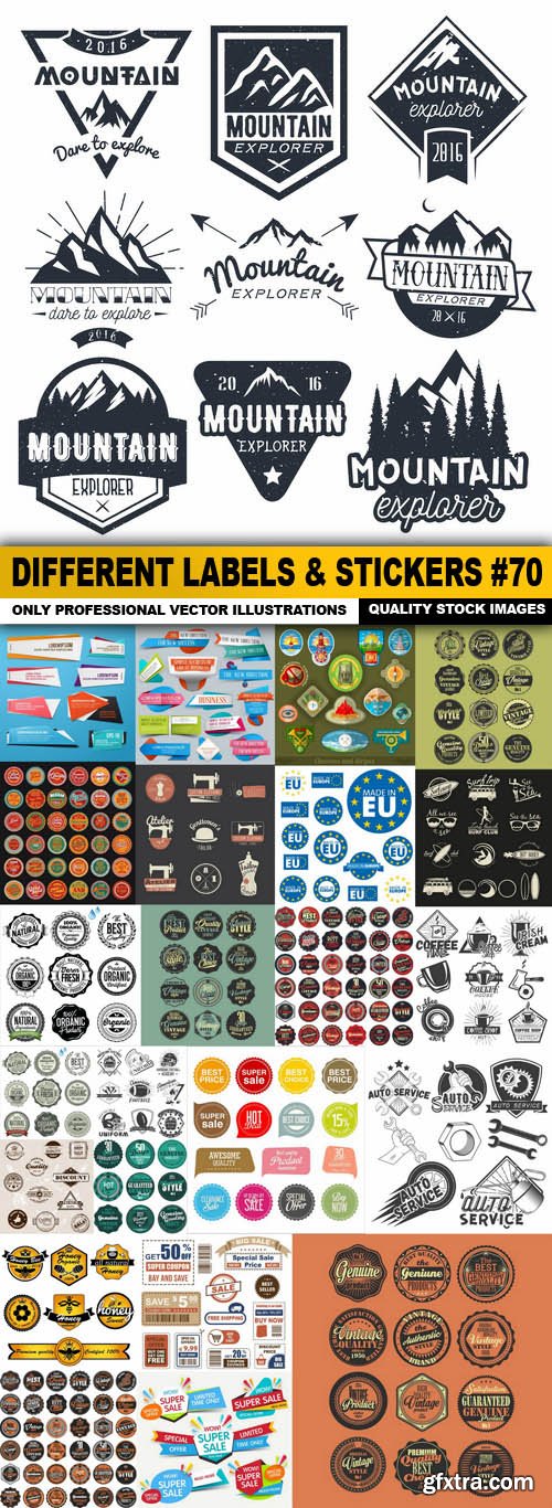 Different Labels &amp; Stickers #70 - 25 Vector