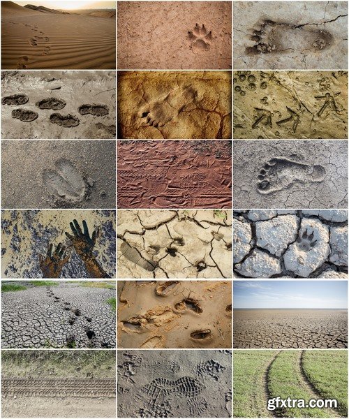 Collection of trace on the earth environment footprint 25 HQ Jpeg