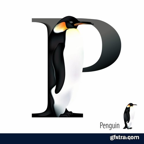 Collection of alphabet letter with an animal vector image 26 EPS