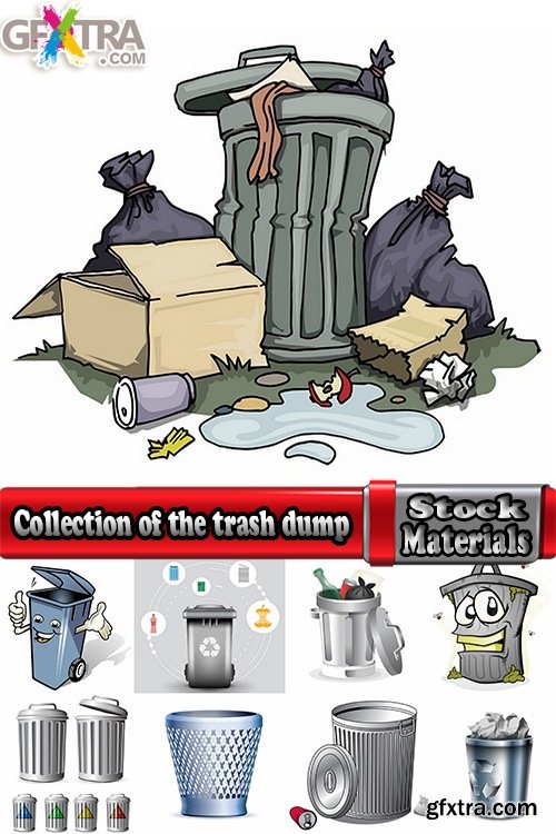 Collection of the trash dump trash dumpster 25 EPS