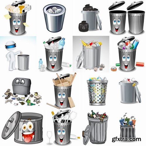 Collection of the trash dump trash dumpster 25 EPS