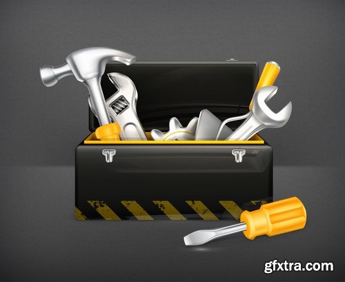 Collection of box tool vector image 25 EPS