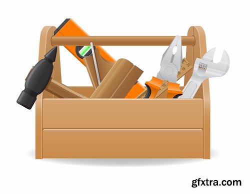 Collection of box tool vector image 25 EPS