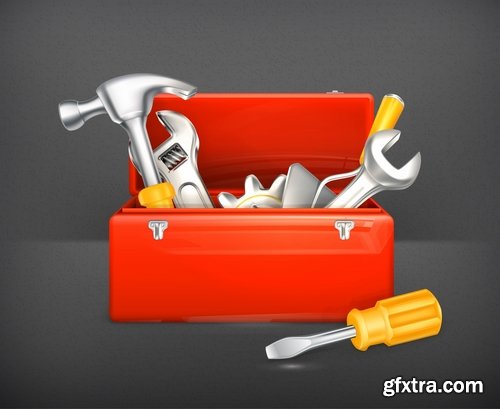 Collection of box tool vector image 25 EPS