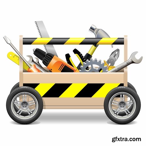 Collection of box tool vector image 25 EPS