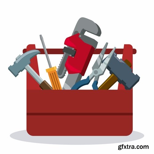 Collection of box tool vector image 25 EPS