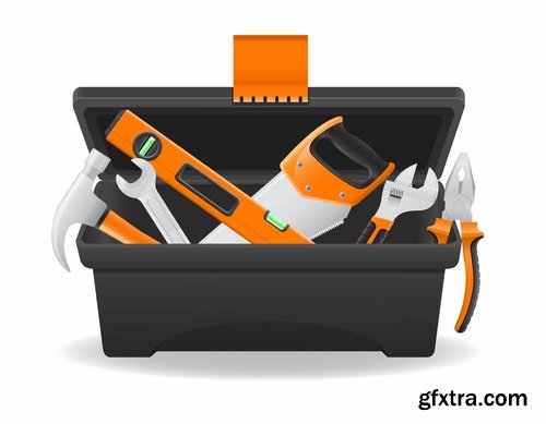 Collection of box tool vector image 25 EPS