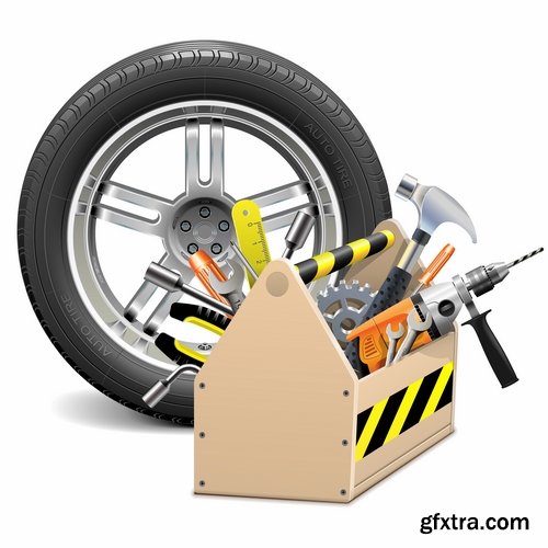 Collection of box tool vector image 25 EPS