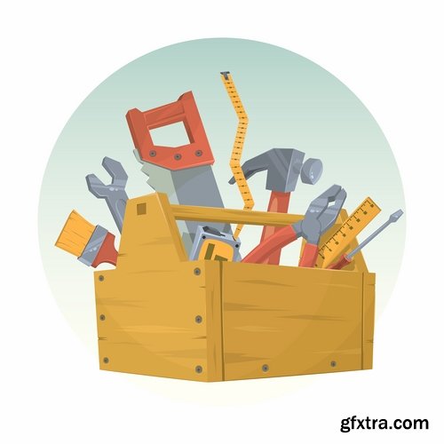 Collection of box tool vector image 25 EPS