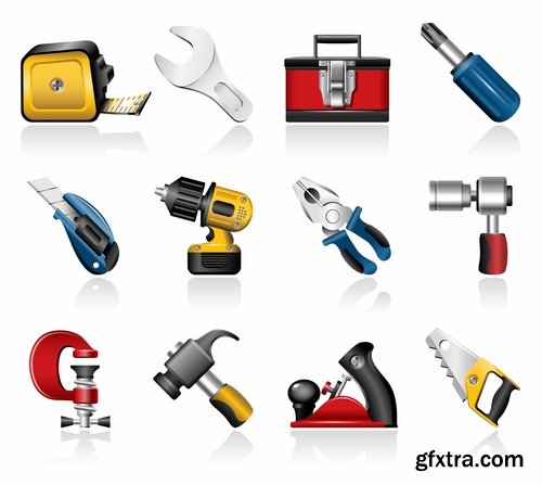 Collection of box tool vector image 25 EPS