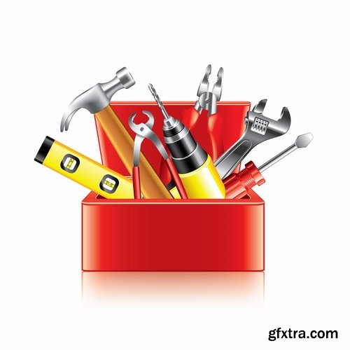 Collection of box tool vector image 25 EPS