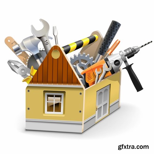 Collection of box tool vector image 25 EPS