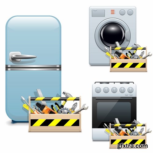 Collection of box tool vector image 25 EPS