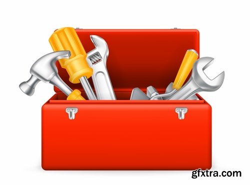 Collection of box tool vector image 25 EPS