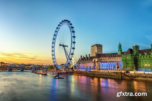 Collection of England London Bridge Big Ben evening city 25 HQ Jpeg