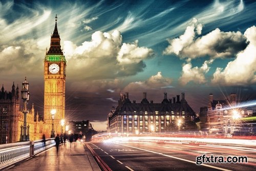 Collection of England London Bridge Big Ben evening city 25 HQ Jpeg