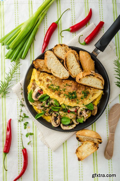 Omelet with mushrooms