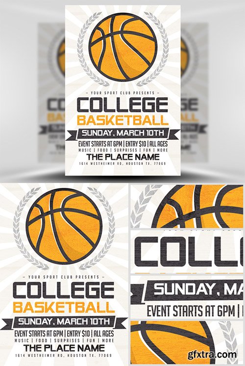 Illustrated Basketball Flyer Template