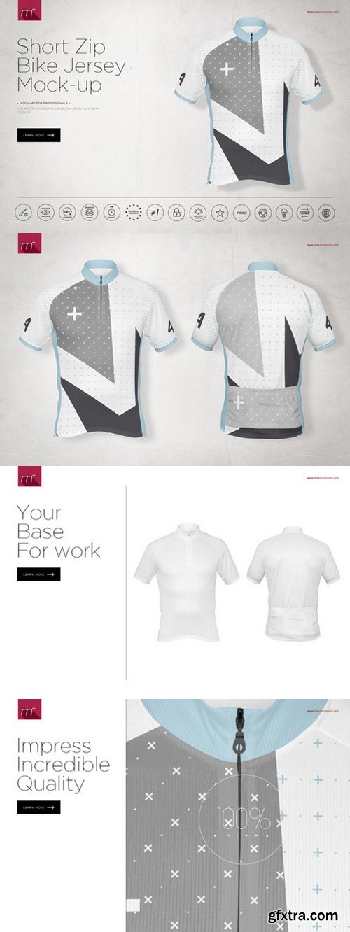 CM - Short Zip Bike Jersey Mock-up 524096