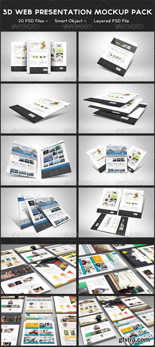 Graphicriver 3D Web Presentation Mockup Bundle 6216722