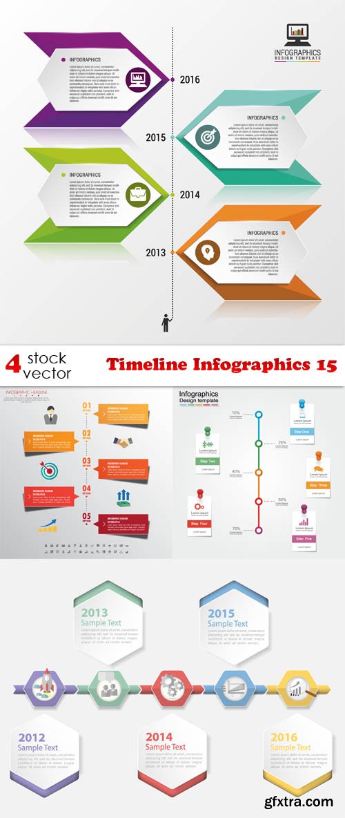 Vectors - Timeline Infographics 15