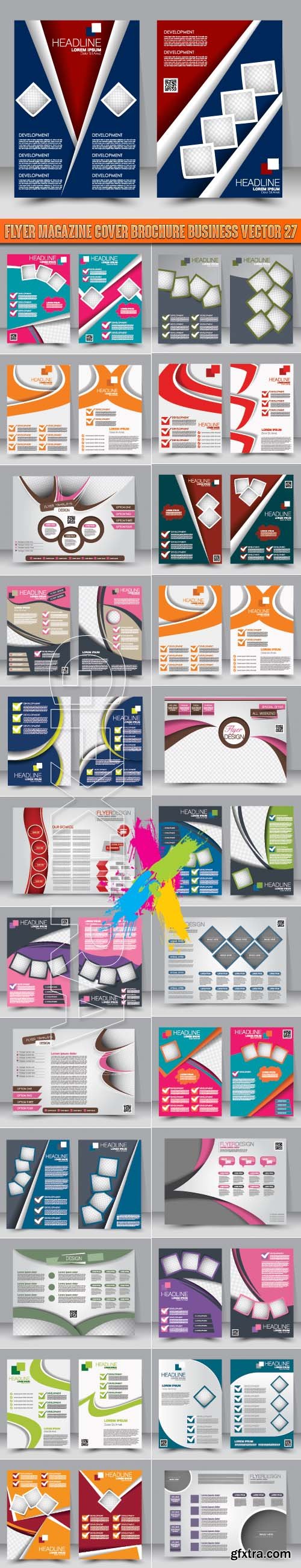 Flyer magazine cover brochure business vector 27