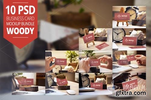 CreativeMarket 10 PSD Business Card Mockups W1 184334