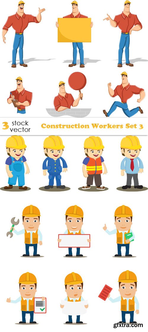 Vectors - Construction Workers Set 3