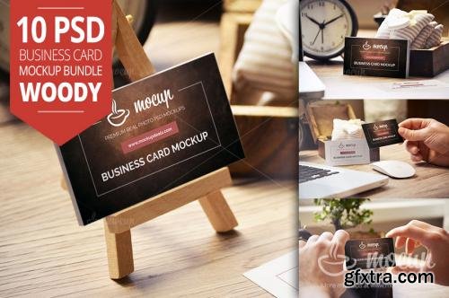 CreativeMarket 10 PSD Business Card Mockups W1 184334