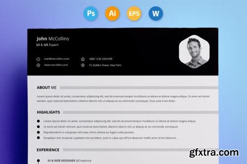 CreativeMarket Resume / CV - "Collins" 566981