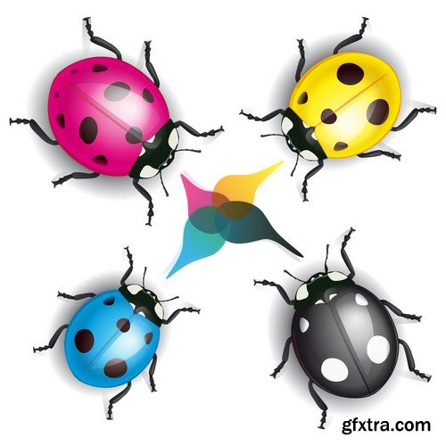 Ladybugs ecological printing 6X EPS