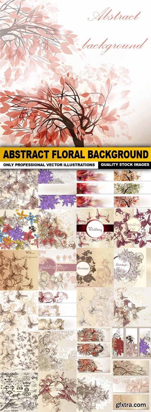 Abstract Floral Background - 25 Vector