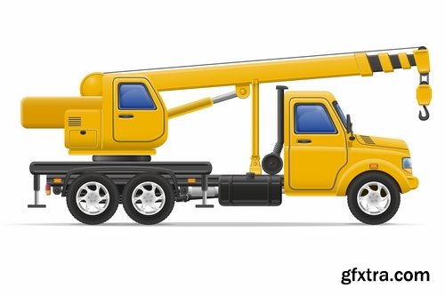 Collection truck heavy trucks trailer car vector image 25 EPS