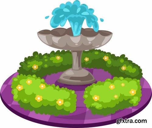 Collection a fountain Decoration 25 EPS