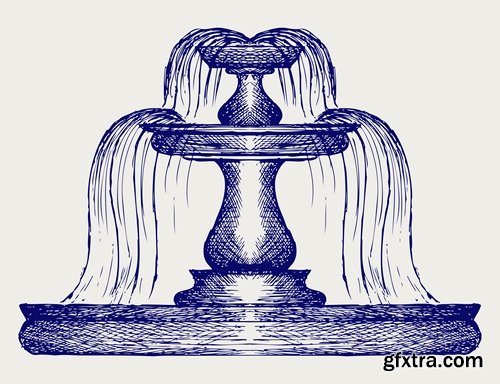 Collection a fountain Decoration 25 EPS