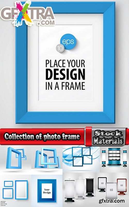 Collection of photo frame decorative element 25 EPS