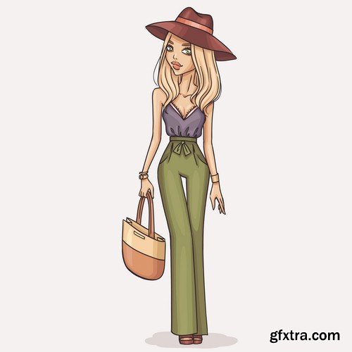 Illustration girl in the hat 1