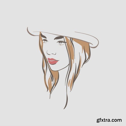 Illustration girl in the hat 1